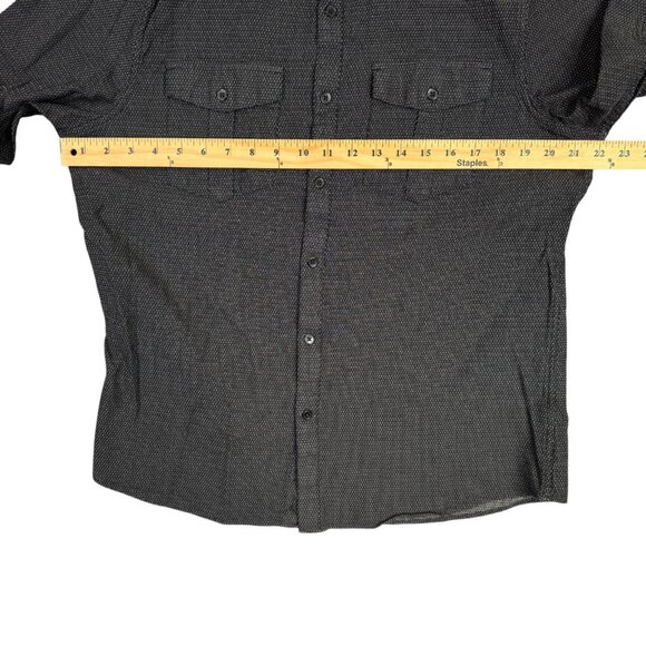 Marc Anthony Luxury Slim Fit Mens Large L Black Textured Button Up Long Sleeve - Picture 8 of 11